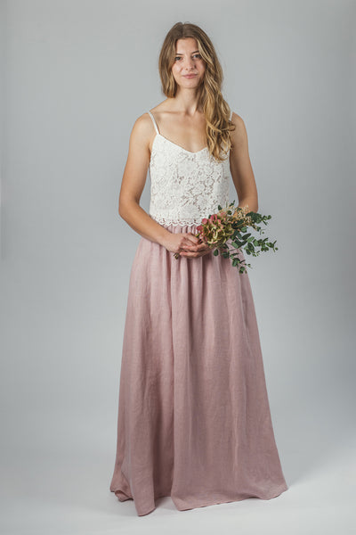 'Luna' long linen skirt