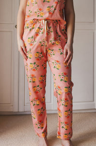 Coral floral summer pyjama trousers