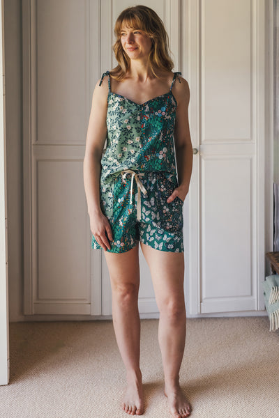 Miss-matched summer pyjamas, shorts and cami