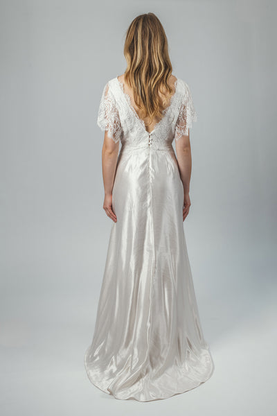 'Ivy' Long Hemp Silk Bridal Dress