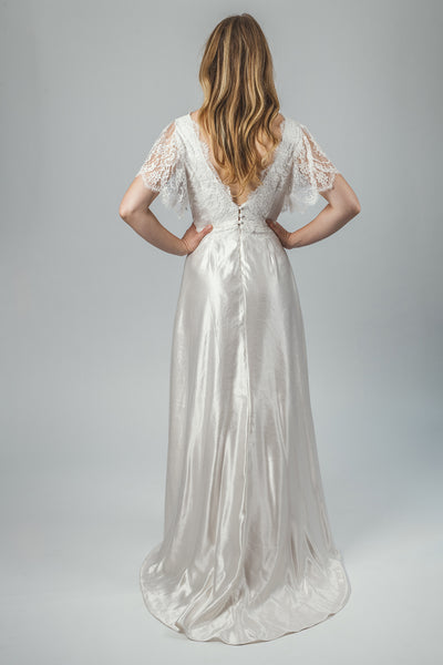 'Ivy' Long Hemp Silk Bridal Dress