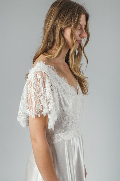 'Ivy' Long Hemp Silk Bridal Dress