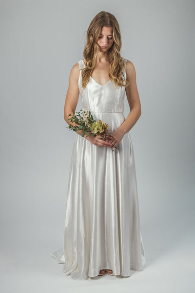'Brooke' Long Hemp Silk Wedding Dress
