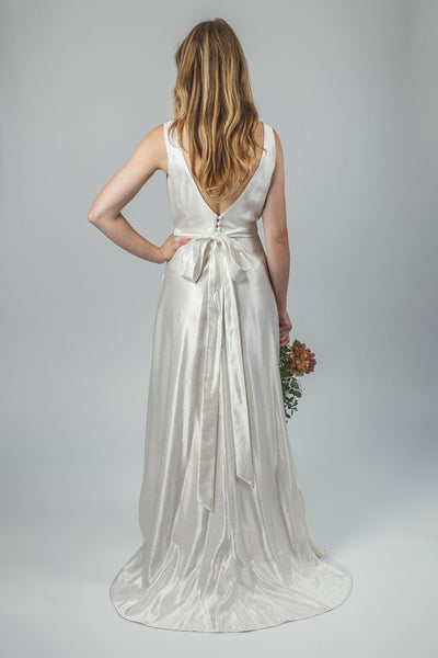 'Brooke' Long Hemp Silk Wedding Dress