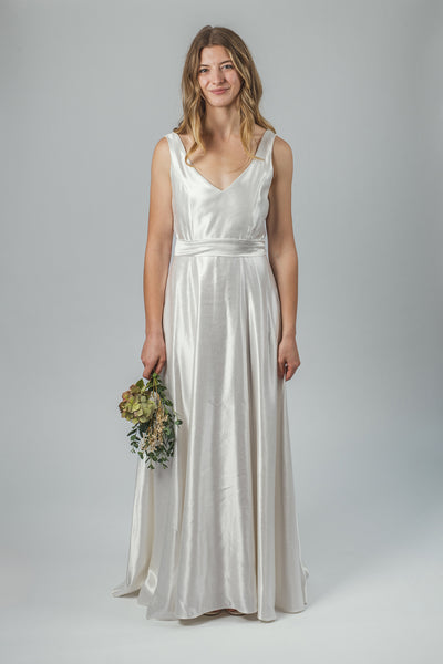 'Brooke' Long Hemp Silk Wedding Dress