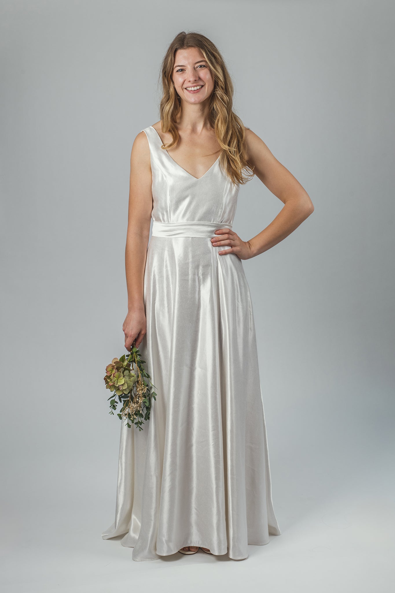 'Brooke' Long Hemp Silk Wedding Dress