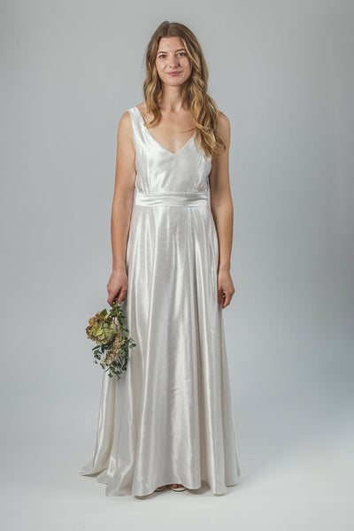 'Brooke' Long Hemp Silk Wedding Dress