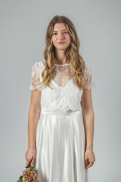 'Brooke' Long Hemp Silk Wedding Dress