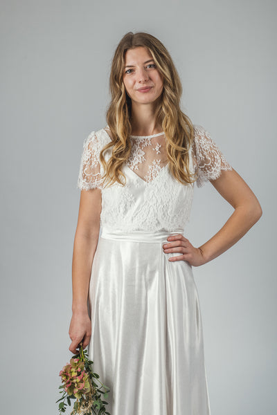 'Brooke' Long Hemp Silk Wedding Dress
