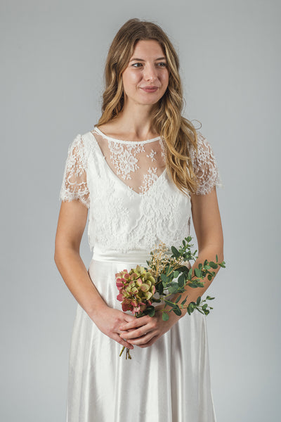 'Brooke' Long Hemp Silk Wedding Dress