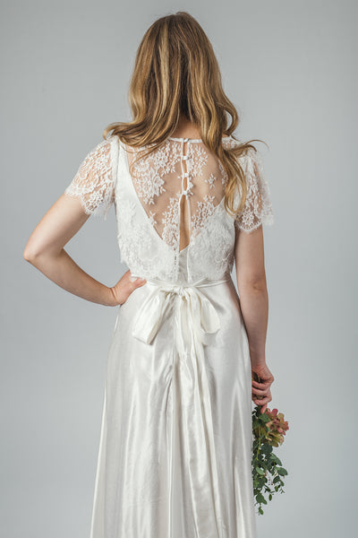 'Brooke' Long Hemp Silk Wedding Dress