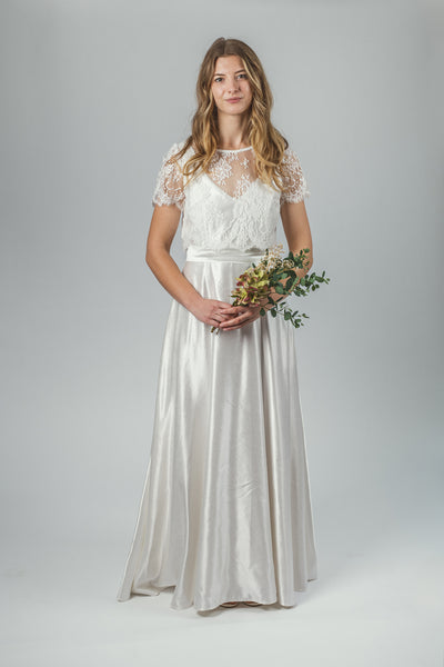 'Brooke' Long Hemp Silk Wedding Dress