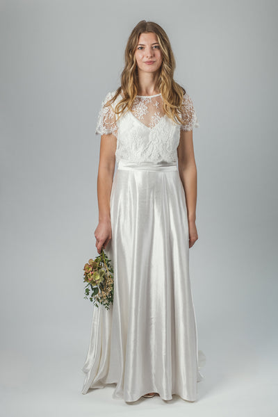 'Brooke' Long Hemp Silk Wedding Dress