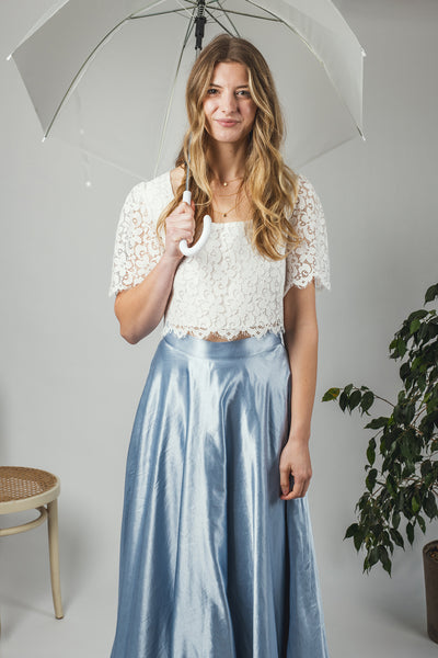 'Tamar' hemp silk bridal skirt with train