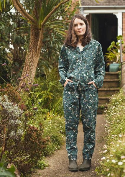 Ditsy garden organic cotton pyjamas trousers & shirt