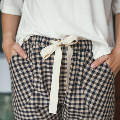 Gingham organic cotton pyjamas trousers