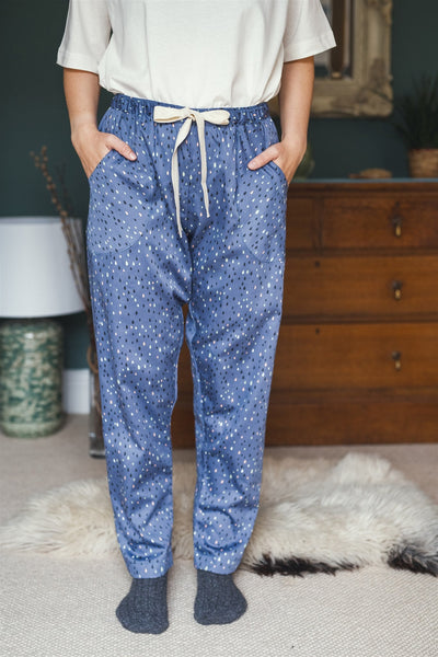 SALE - Coloured rain organic cotton pyjamas trousers size M