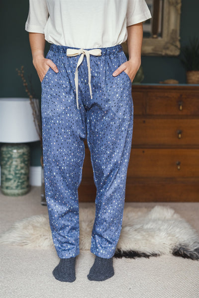 SALE - Coloured rain organic cotton pyjamas trousers size M