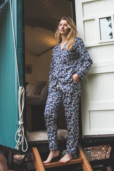 SALE - Floral print organic cotton print pyjamas & shirt size S