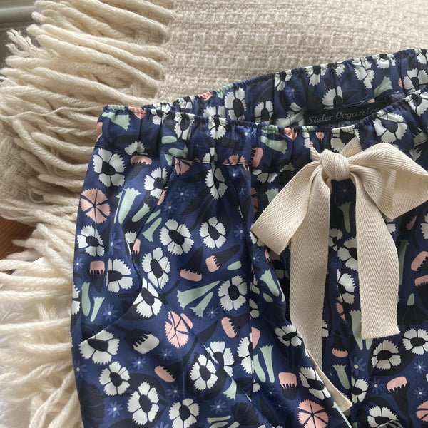 SALE - Floral print organic cotton pyjama trousers size XS