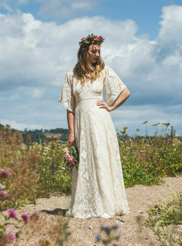 'Meadow' cotton lace bridal dress