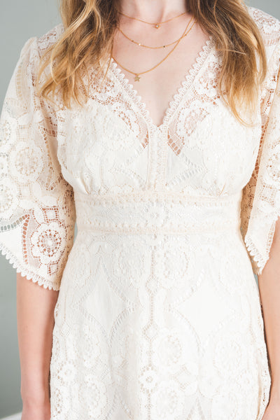 'Meadow' cotton lace bridal dress