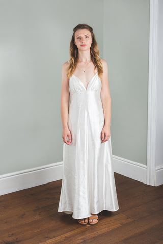 Bridal slip dress in hemp silk