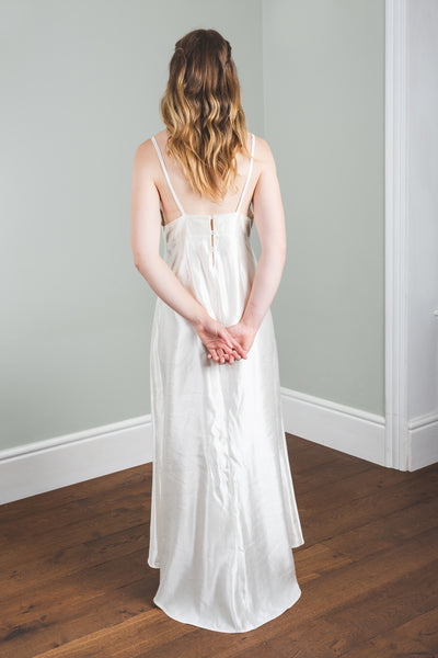 Bridal slip dress in hemp silk