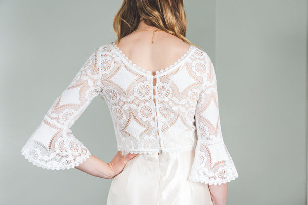 'Rae' flared sleeve lace top