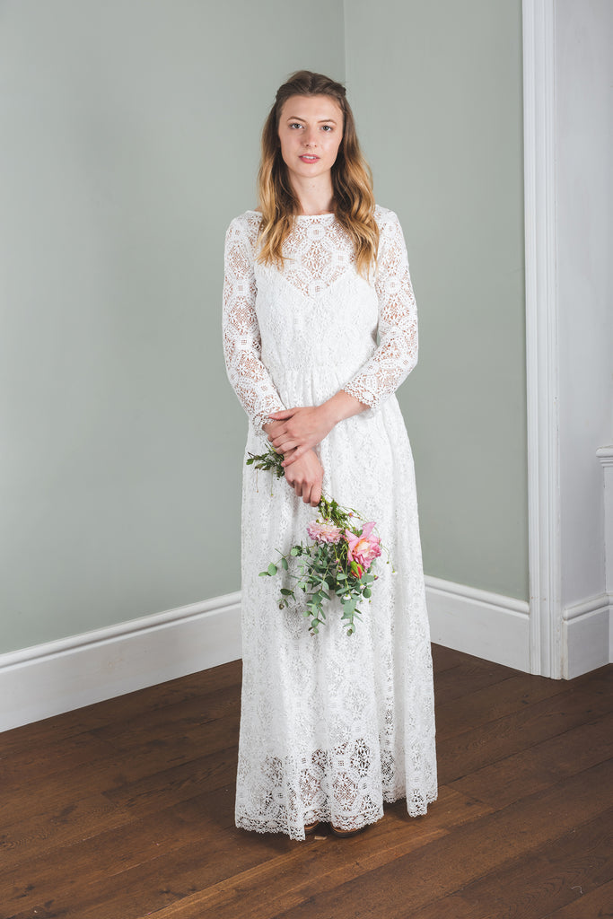 Long sleeve lace dress uk hot sale