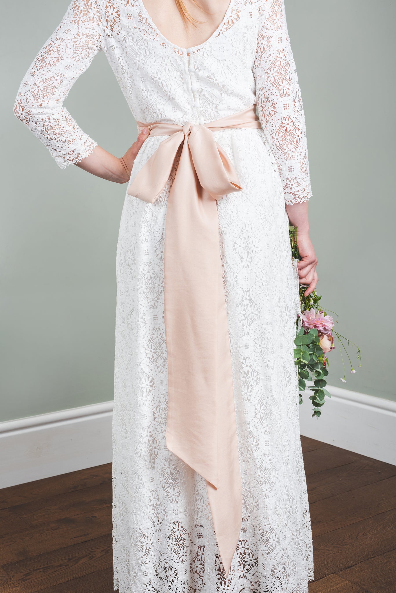 pink organic cotton/silk sash
