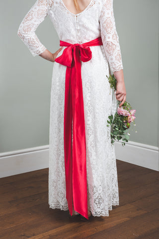 red hemp/silk sash