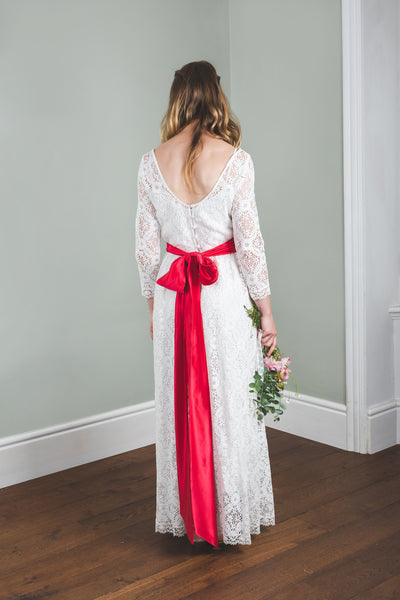 red hemp/silk sash