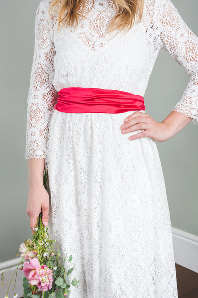 red hemp/silk sash