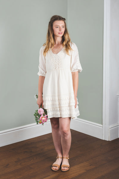 'Indiana' Unbleached organic cotton voile dress