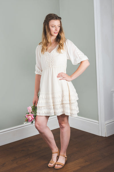 'Indiana' Unbleached organic cotton voile dress