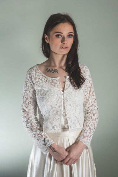 'Zoe' Cotton lace cardigan