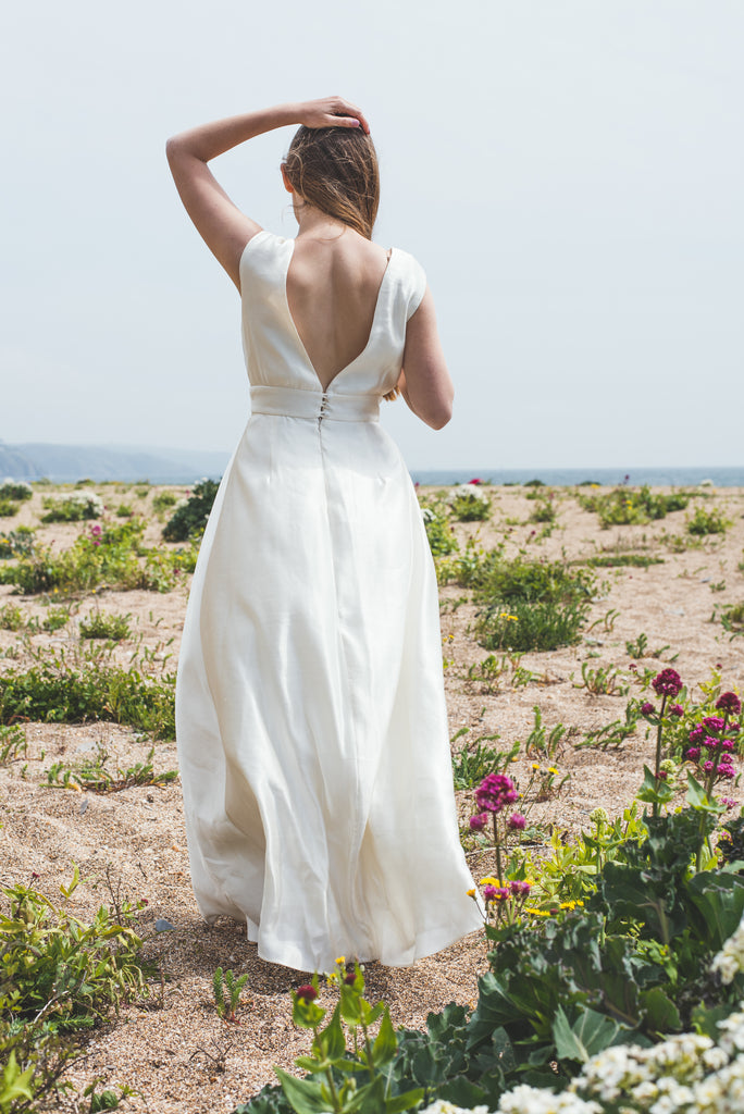 Eliza Hemp silk bridal dress Sister Organics