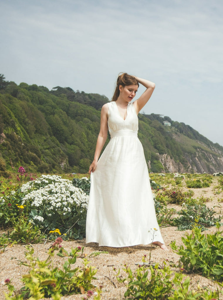 Eliza Hemp silk bridal dress Sister Organics