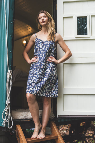 SALE - Floral print organic cotton slip dress size S