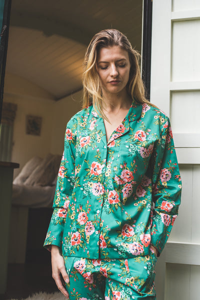 Rose print organic cotton print pyjamas & shirt