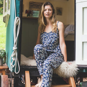 Floral organic cotton pyjama and cami set