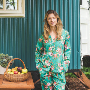 Rose print organic cotton print pyjamas shirt