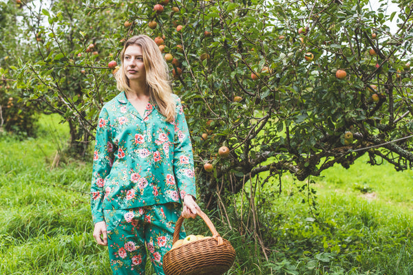 Rose print organic cotton print pyjamas & shirt
