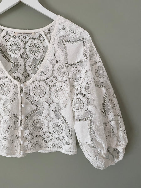 'Lily' Cotton lace cardigan