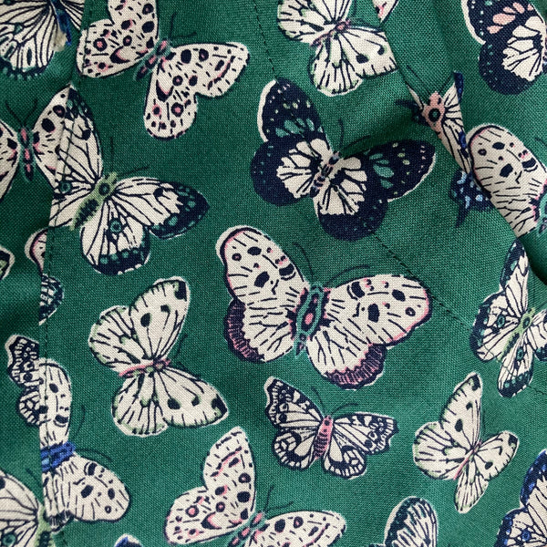 SALE - Green butterfly print organic cotton pyjama trousers size S & M