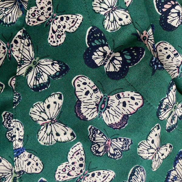 SALE - Green butterfly print organic cotton pyjama trousers size Small & Medium