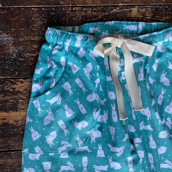 Bunny print brushed organic cotton pyjama trousers