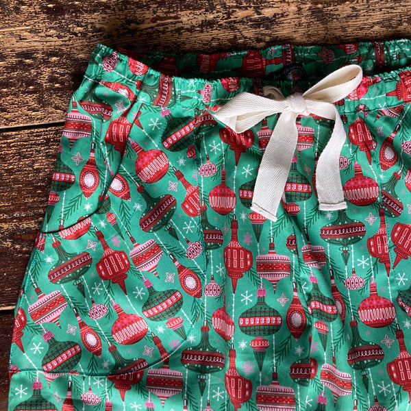 SALE Christmas bauble print organic cotton pyjama trousers