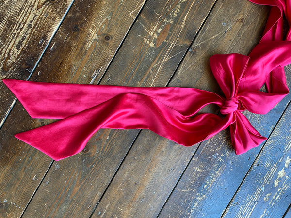 red hemp/silk sash